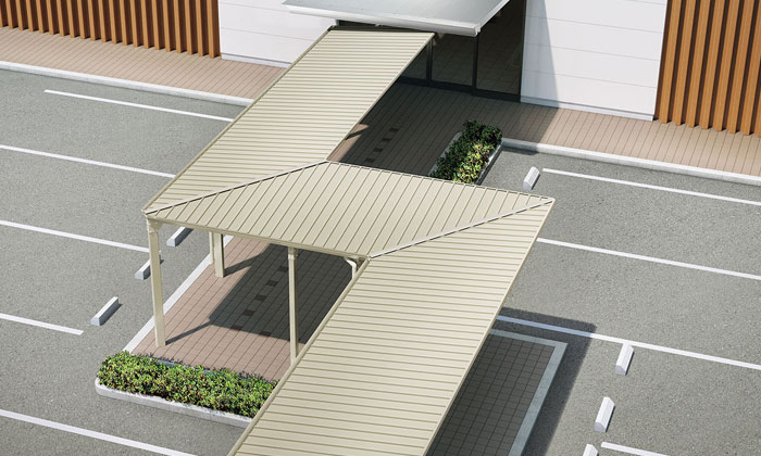 駐輪場屋根CY-LFK型｜建築ラインに映える直線的フォルム｜ダイケン